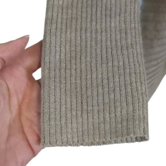 All Saints taupe Keld Olivo oversized V-neck asymmetrical sweater size L - Picture 8 of 14